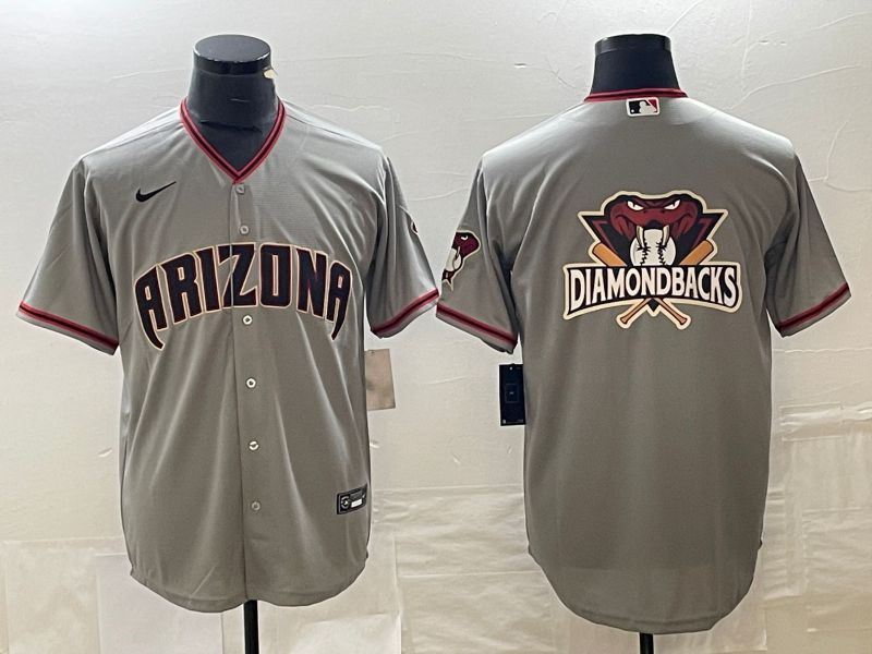 Men Arizona Diamondback Blank Grey Game 2025 Nike MLB Jersey style 2